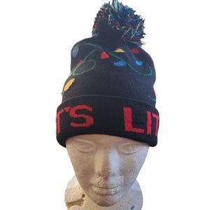 Christmas Beanie  Pom Pom Hat It's Lit